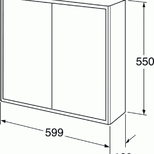 Graphic Vægskab, 2 låger u greb, Grøn, 60x55x16 Graphic Vægskab, 2 låger u greb, Grøn, 60x55x16 2