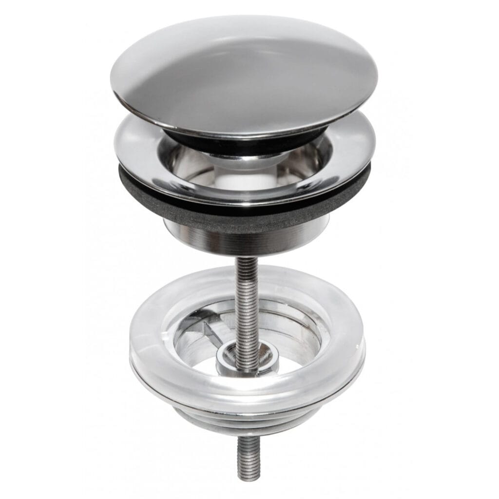 Bundventil Push-down t/vask Krom