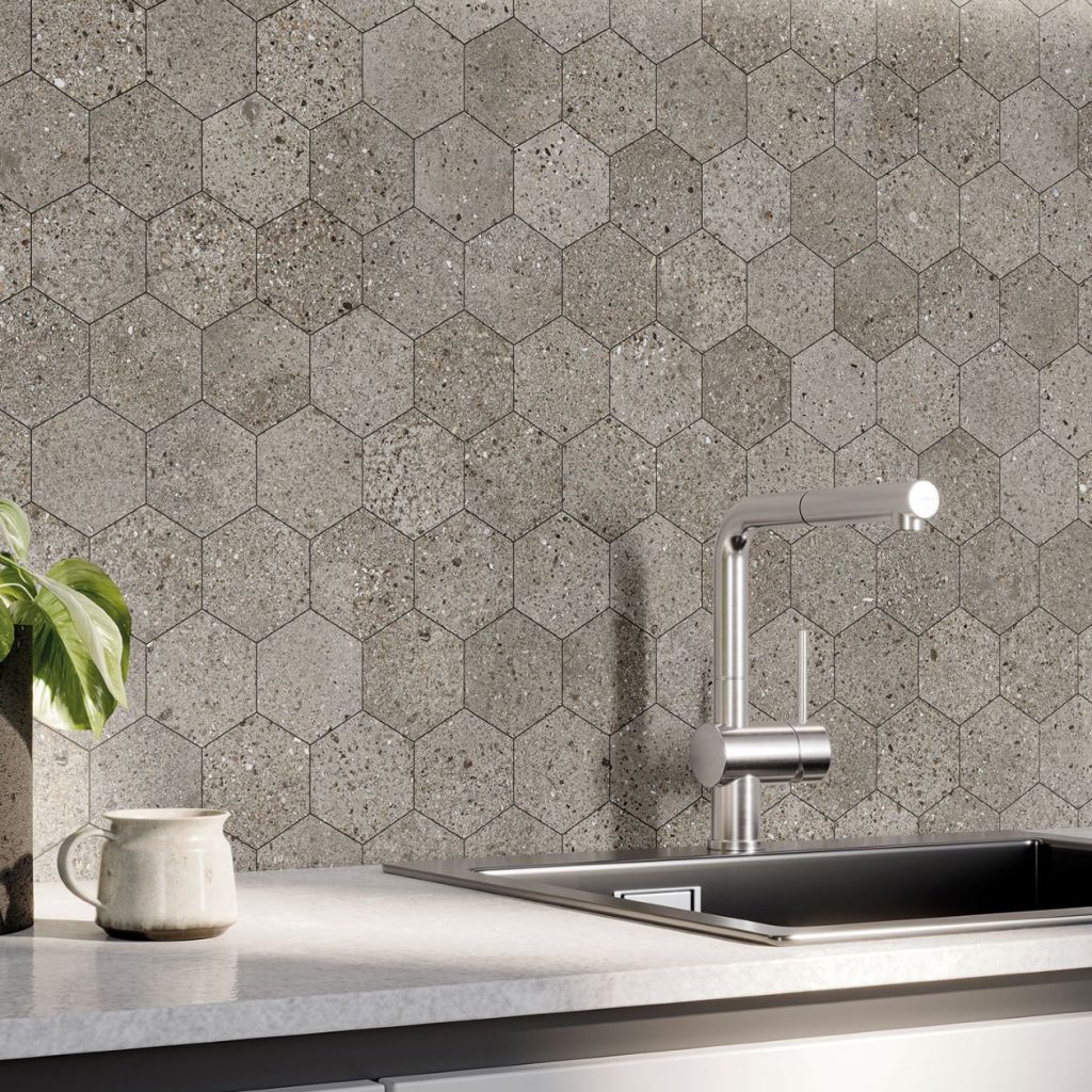 Møn Greige Hexagone 30x30cm  UG