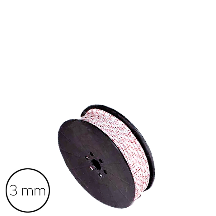 Fugesnor Hvid/rød 3mm 50 Meter NT