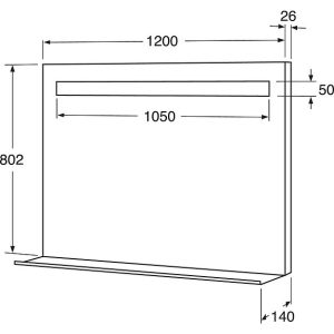 Spejl m/lys og hylde Sort 120cm Spejl m/lys og hylde Sort 120cm 2