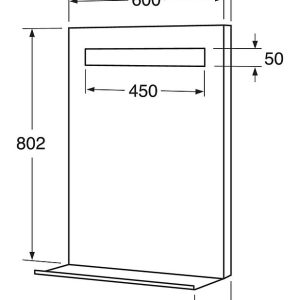 Spejl m/Lys og Hylde Sort 60cm Spejl m/Lys og Hylde Sort 60cm 2