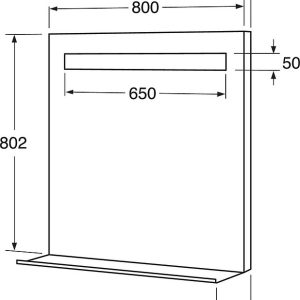 Spejl m/lys og hylde Sort 80cm Spejl m/lys og hylde Sort 80cm 2