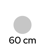 Gustavsberg Ø80 cm.  Rundt spejl 72